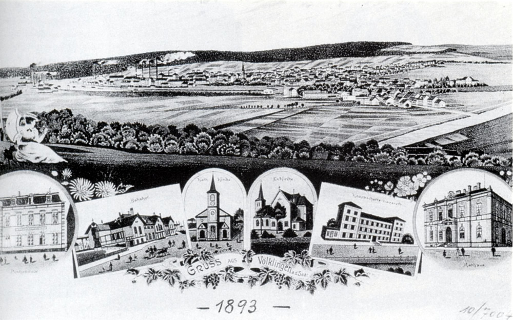 Postkarte Ansicht Völklingen 1893