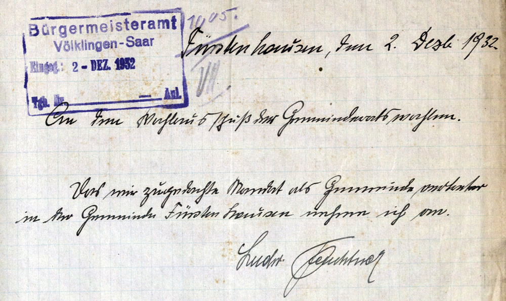 Der als Nachrücker in den Gemeinderat Fürstenhausen bestimmte Ludwig Feuchtner nimmt sein Mandat an.